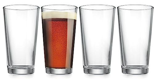 Home Essentials & Beyond Drinking Glasses Set Of 4 Highball Glass Cups 17 Oz Beverage Colins Cooler Glassware. For The Bar, Water, Beer, Juice, Iced Tea, And Cocktails. Dishwasher Safe. #TOP6