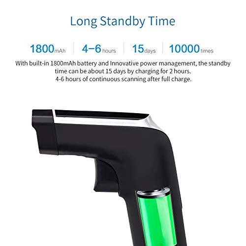 Alacrity 2D 1D Wireless Barcode Scanner With Stand,Qr Datamatrix Pdf417,2In1 2.4G Wireless Usb Wired Handheld Bar Code Reader,Capture Barcodes From Mobile Phone Screen,With Vibration Function,6708Da #TOP6
