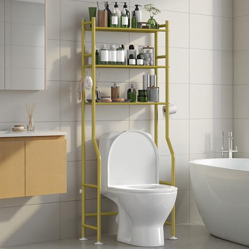AriseWork 3-Tier Over The Toilet Storage Organizer, Space-Saving Bathroom Rack with Paper Holder...