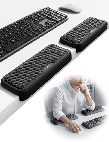 Vaydeer 2Pcs Elbow Rest Pad L-Shaped Arm Rest Elbow Pad Desk Edge Cushion Ergonomic Memory Foam Wrist Rest Support Keyboard Mouse Padding for Palm Hand Office Computer Home Gaming Accessories-Black