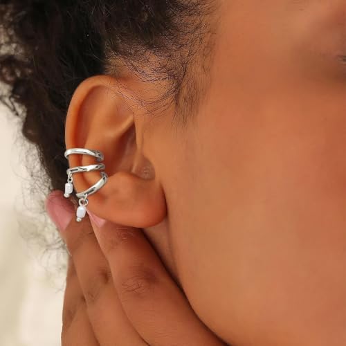 Image of Ear Cuffs Non Piercing Chunky Ear Cuff Earrings for Women Non Tarnish Clip on Cartilage Earrings Trendy Jewelry No Pierced Ears Fake Earring Set Fashion Accessories Jewelry Birthday Gifts