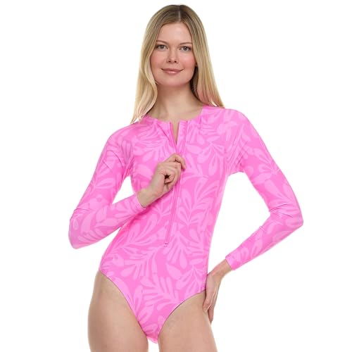 Image of Hurley Long Sleeve Womens One Piece Swimsuits, Swimsuit for Women, Bathing Suit for Women, Swim Suit UPF 50+ SPF UV Protected