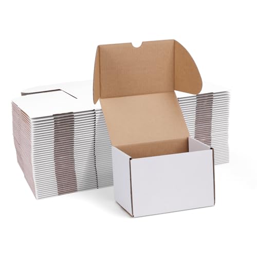 Image of ZBEIVAN 6x4x4 White Shipping Boxes Set of 40, Corrugated Cardboard Mailer Boxes for Packaging Small Business Mailing Gifts