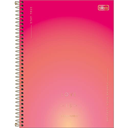 Caderno Espiral Capa Dura Universitário 1 Matéria Great 80 Folhas - Rosa e Laranja Degradê - Tilibra 1 41BBN8LXjSL