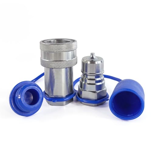 Image of 3 /4 inch NPT Thread ISO7241-1A Hydraulic Quick Disconnect Coupler /Quick Coupling Set with Dust Caps