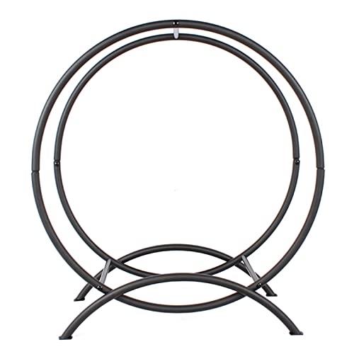 Râtelier à bûches rond en acier robuste pour cheminée et extérieur - 3