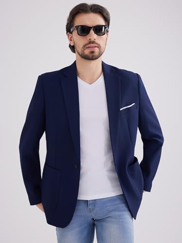 MAGE MALE Men's One Button Blazer Lightweight Casual Sport Coats Solid Color Suit Jacket3