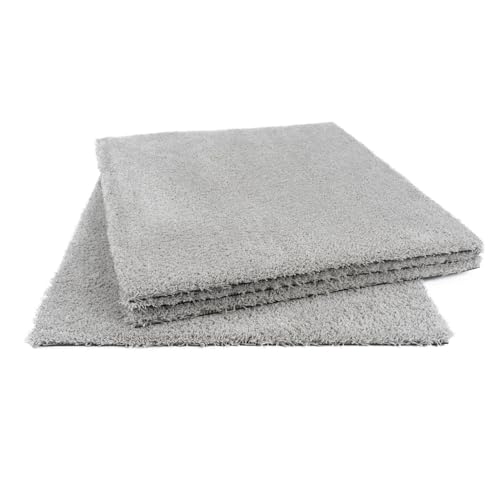 Teppichfliesen selbstliegend flauschig Velours, Teppichfliesen hellgrau in 50 x 50 cm, 13 mm Gesamtdicke, 1 fliese