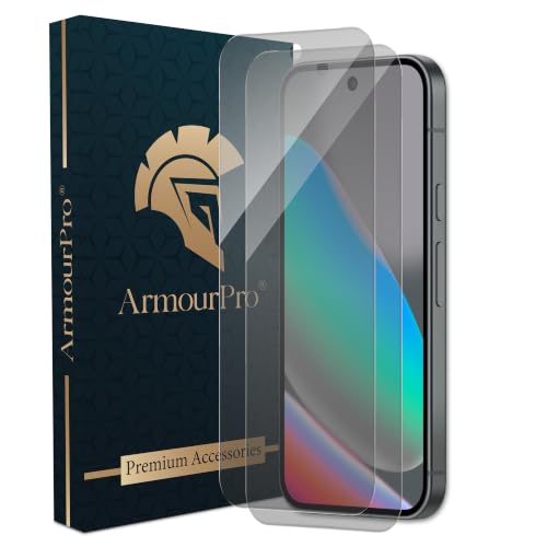 Image of ArmourPro 2 Pack Matte Tempered Glass for Google Pixel 10 and Pixel 10 Pro, Borderless Edge-to-Edge Screen Protector, Anti-Glare, Anti-Fingerprint, Smooth Touch, Case Friendly