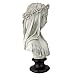 Design Toscano Veiled Maiden Indoor Bust Statue, 9 Inch Wide, 14 Inch Tall, Cast Stone Resin, Antiqued White Finish with a Black Painted Base