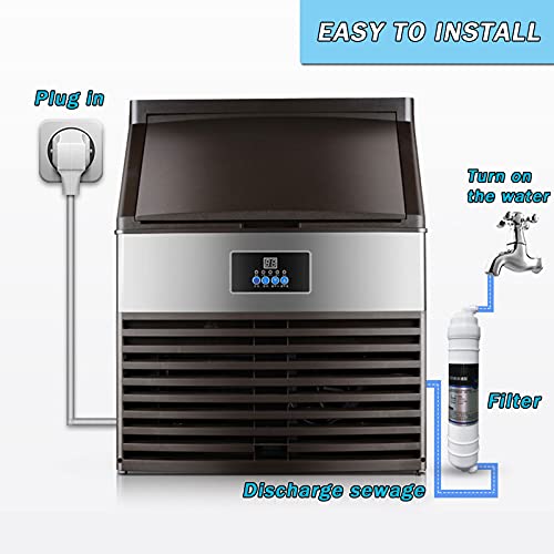 DUTUI 680W Commercial Ice Maker Kapazität Edelstahl Ideal Für Hotels, Restaurants, Bars, Häuser, Büros Enthält… – Bild 7