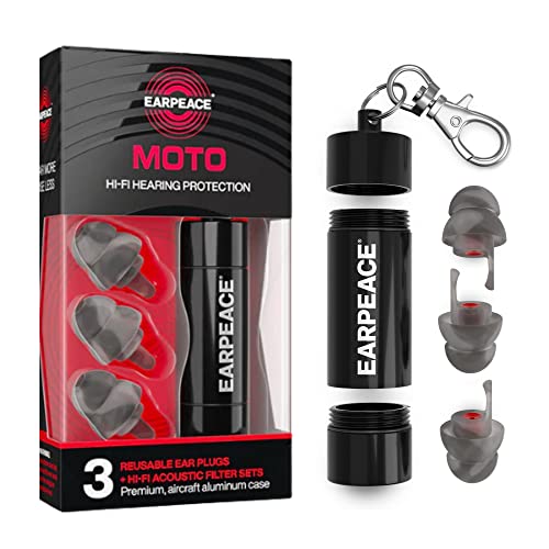Hearprotek Bouchons D'Oreille Moto - 3 Paires Réutilisables - Réduction Bruit 24 DB - Confortables Et Compatibles Casque