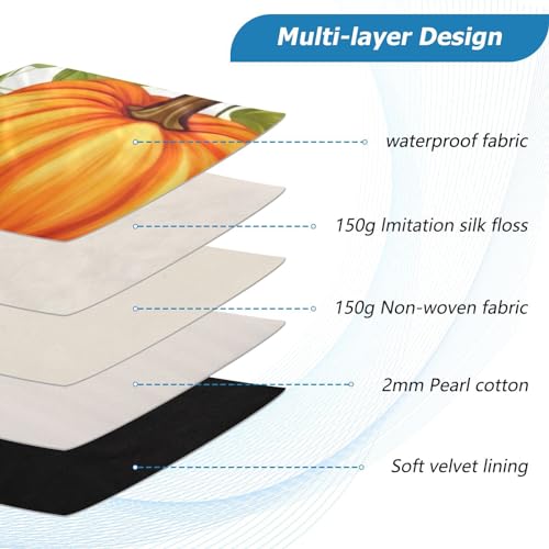 Funda para portátil 13-14 pulgadas con flores y calabazas miniatura 4