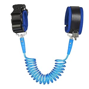 Roeoi Anti Lost Wrist Link Safety Wrist Link with Key Lock for Toddlers, Babies & Kids, Safety Harnesses & Leashes (Blue…