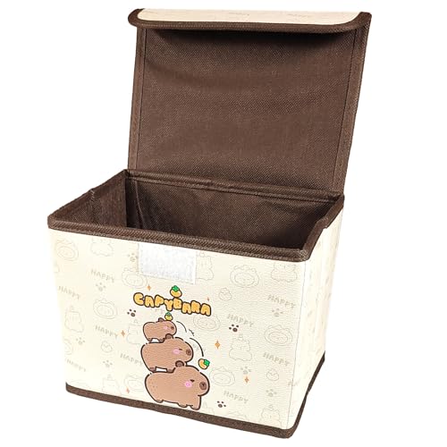 Mangpung Capybara Collapsible Storage Bin, Foldable Desk Organizer Basket