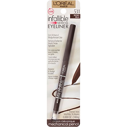 L’oréal Paris Makeup Infallible Never Fail Original Mechanical Pencil Eyeliner With Built In Sharpener, Brown, 0.008 Oz. #TOP1