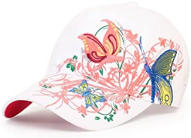 Trucker Hats California H Womens Hat Trendy Creativity Flowers Butterfly Sequins Embroidered Baseball Cap White