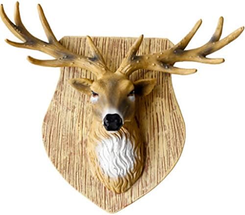 家の装飾中国風ヨーロッパとアメリカの現代彫刻像樹脂工芸品装飾グッズギフト動物の鹿の頭のペンダント