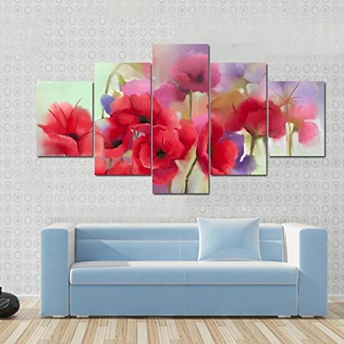 Peinture sur toile moderne de fleurs colorées, le cadeau de festival idéal