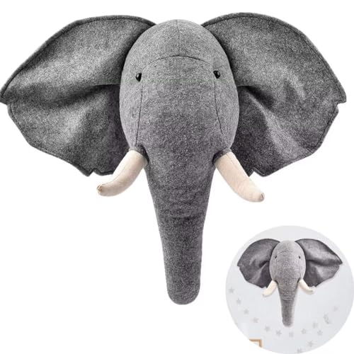 GUANSHAN 3D Animal Head Wall Hanging, Wool Felt Animal Wall