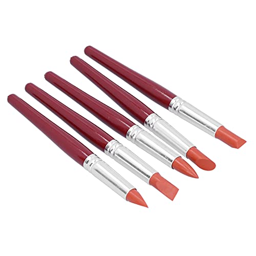 Qcwwy Outils de Sculpture en Argile de Silicone, Stylo de Modélisation à Pointe en Caoutchouc Flexible, 5 Pièces pour l'art de l'Argile et la Peinture à...