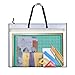 Art Portfolio Bag, Opret 19 x 25 inch Vinyl Storage Bag with Zipper and Handle Posters Organizer Transparent White Bag for Bulletin Boards, Artworks, Charts and Teaching Material