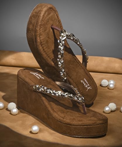 Image of JM LOOKS Women Elegant Embellished Platform Wedge Sandals Designed for Comfort and Statement Style