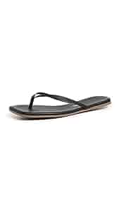 Amazon.com | TKEES Women's Square Toe Lily Flip Flops, Black