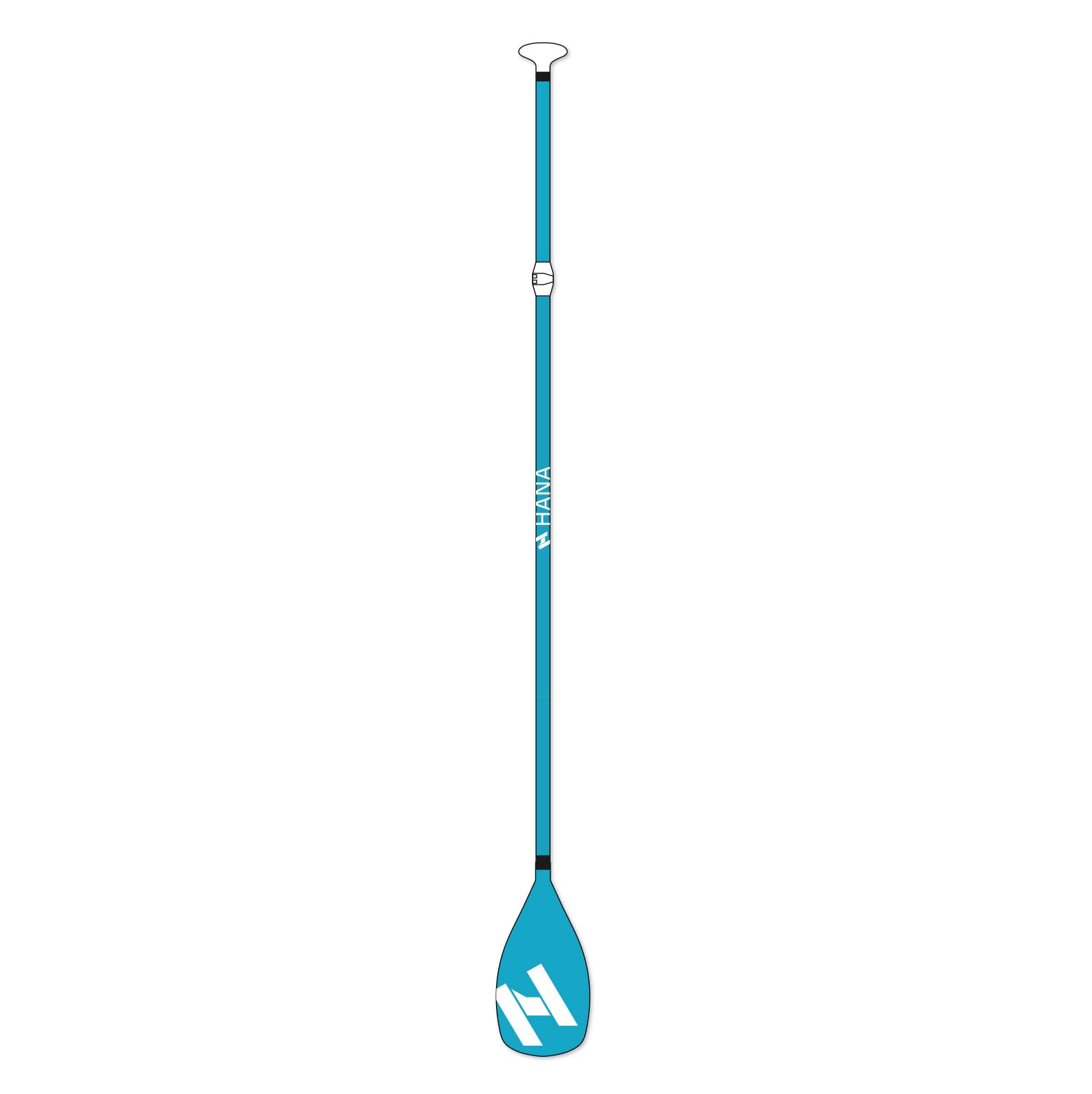 HANA Pagaie de Stand Up Paddle (Sup) Premium – Réglable 170-210 cm – Manche Aluminium Rigide avec Rail Anti-Twist – Flottante & Légère – Finition Anti-Glisse – Idéale Balade, Rando et Surf
