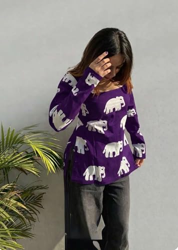 Image of FELISIA Women's Full Sleeves Rayon Printed Square Neck Short Kurti, Bell Sleeves, Short Kurti for Women, Stylish Ethnic Top, Daily Casual Western & Office wear