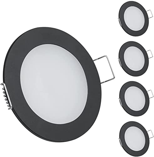12VLED埋め込み式シーリングライト3W4パック調光可能ダウンライトスポットライトアルミニウム3200K240キャンピングカー用ルーメンIP54キャンピングカーバンキャラバンキッチンキャビネット ウォームホワイト