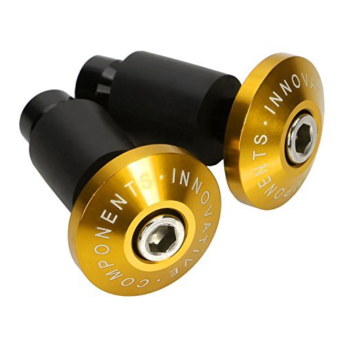 Topes de Manillar Moto, 7/8" 22mm Serie Moto Manillar Topes Perillas Aluminio Oro Cover