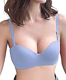 [Amulet] シームレスブラジャー レディース ノンワイヤー シンプル ストラップ取り外し可vlo-5811-bl-85ab