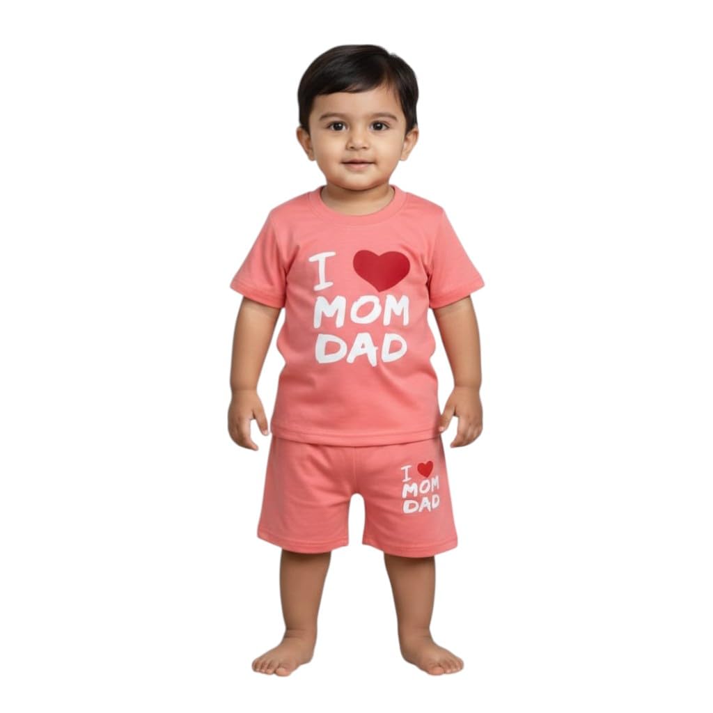 MADABOO Baby Boys Cotton Co-Ord Set | I Love Mom Dad Printed T-Shirt & Shorts Set | Soft Summer Wear Outfit for Toddlers - Review, Price and Buying Guide