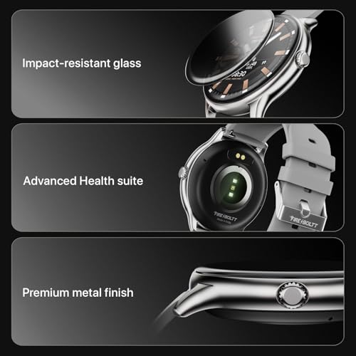 Image of Fire-Boltt Phoenix Pro Round Smart Watch 1.39″ HD Display with Bluetooth Calling, AI Voice Assistant, SpO2 & Heart Rate Monitor, 120+ Sports Modes, IP67 Waterproof Smartwatch for Men & Women - Grey