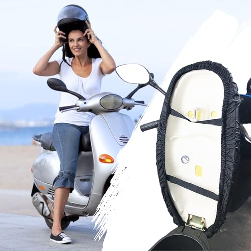 EVBOTGEE Universal Motorrad Sitzbezug Wasserdicht, Oxford Sitzbankabdeckung mit Gummiband für Roller & Moped, Schutz vor Regen Sonne Staub und Kratzern, Staubdichtes Sitzkissen Zubehör (XXL 70-115cm)