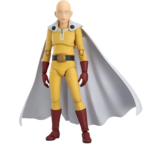 Keyhvao Figura de Saitama de vestido de batalla de 15 cm, figuras de anime intercambiables con caras y movilidad, decoración genial, material de PVC, regalos para escritorio, aficionados, unisex