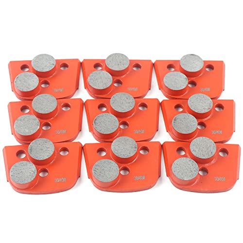 Hteedy Trapezoid Diamond Floor, Trapezoid Diamond Concrete Grinding Disc Pad Grinding Wheel 30/40 Grinding Disc Medium Bond Metal Scraper Grinder Floor Concrete, 9Pcs