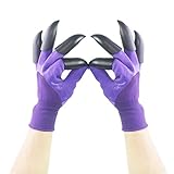 Gardening Gloves With Claws, Breathable & Waterproof Garden Gloves for Planting - Purple, 1 Pair