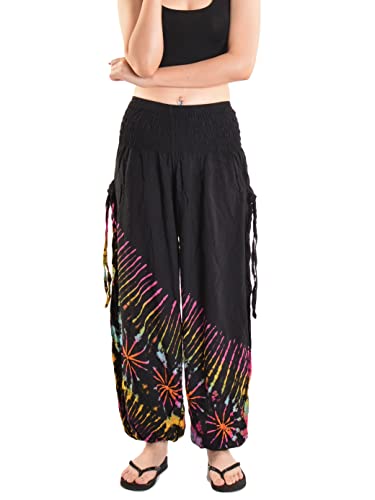 Orient Trail Women's Hippie Bohemian Palazzo Yoga Scrunched Bottom Tie Dye Harem Pants3