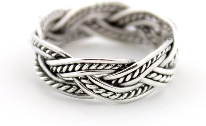 Sterling Silver 925 Celtic knot Tribal Ring, Celtic Knot Twisted Vintage Style Ring, Simple Women Everyday Jewelry, Plain Braided Ring For Women & Girls,