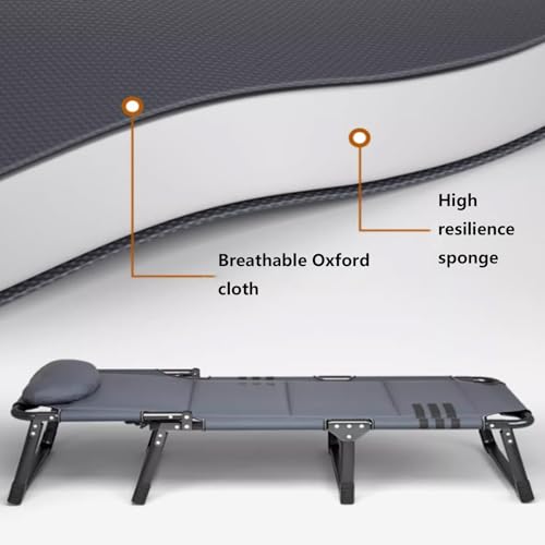 Portable Folding Bed for Adults – Camping Cot with 175kg Load Capacity, Foldable Design, Includes Mattress and Padded Sleeping Surface, Double Layer Oxford Fabric Comfort