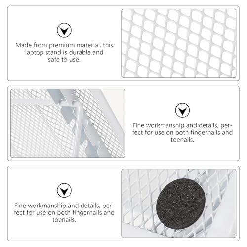 Soporte portátil plegable metálico para laptop blanco miniatura 3