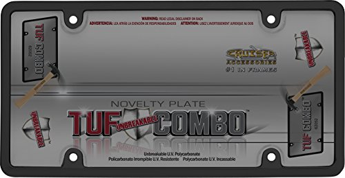 Cruiser Accessories 62052 Tuf Combo License Plate Shield/Cover, Black/Smoke - //coolthings.us