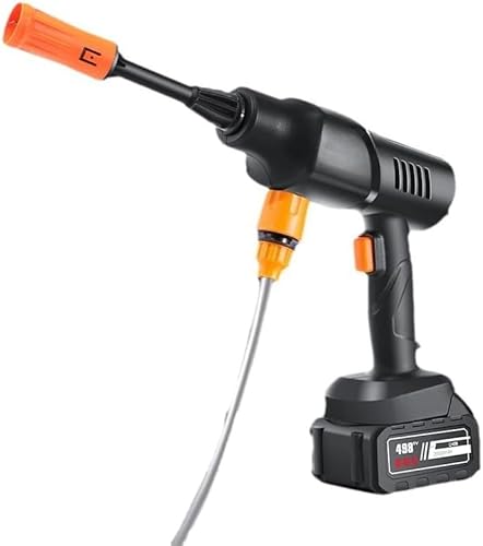 Rutexc 高圧洗浄機 超軽量ミニ コードレス充電式 リチウムイオン電池 電池残量表示 PSE 認証済み 6in1 多機能ノズル ペットボトル対応 ホース不要 自吸式 低騒音 6-10m 使用範囲 マキタ対応 洗車・庭・家庭用 女性・お年寄り片手操作 コ