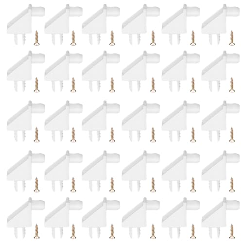 KEQAR 30 piezas soportes de estante compatibles con IKEA PAX, KOMPLEMENT soportes de balda para reparación de armarios (#101558) (5mm) (blanco)