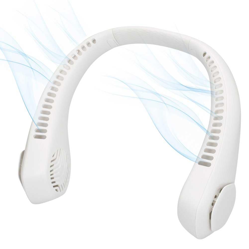 AKTIVE 61589 Ventilador de Cuello, 22,5x20,5 cm, 3 Modos Aire, 2-6 Horas duración, Cargador USB Incluido, Material ABS y Silicona, Aire Cuello, Ventiladores