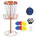 ディスク ゴルフ バスケット セット、24 チェーン ポータブル ディスク ゴルフ ターゲット、6 個のディスク、グローブ、トランジット バッグ付き、屋内、屋外、裏庭のゲーム用,オレンジ色