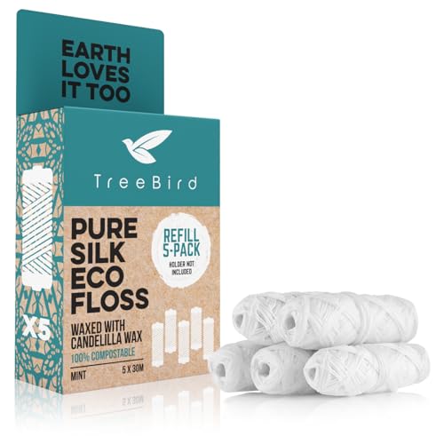 10 Best Silk Dental Floss Options for a Luxurious Smile 9 TreeBird Pure Silk Dental Floss Refills (Pack of 5)