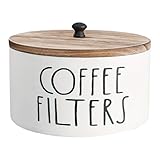 Behälter für Kaffeefilter, in Legno, große Kapazität, rustikal, mit Kupfer aus, runder Behälter pro Cialde und Filter, Bar